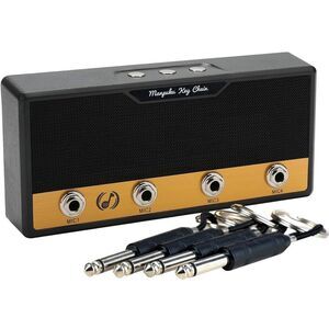 Guitar Amp Key Holder Wall Mount W 4 Guitar Plug Keychains
